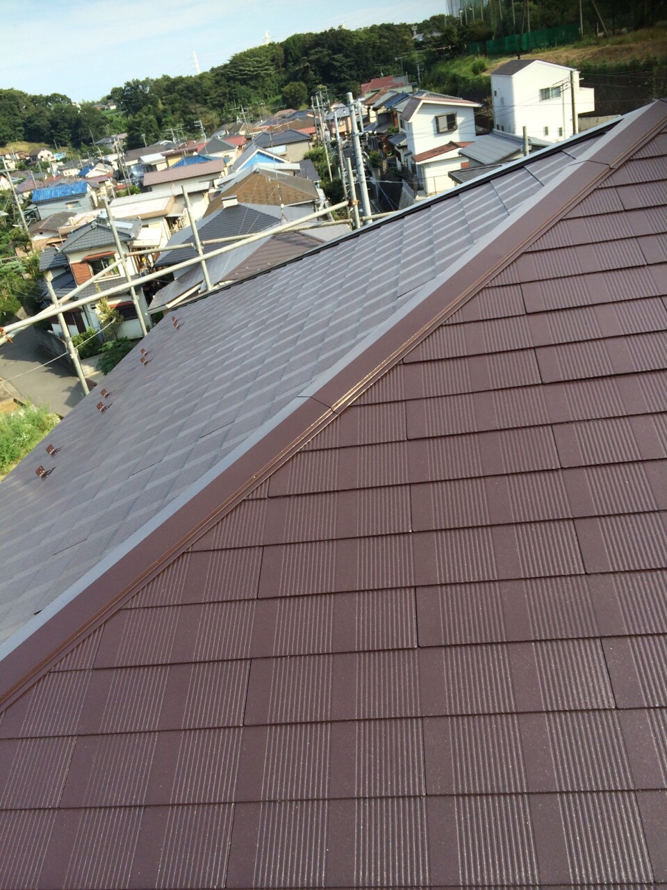 施工後　屋根塗装：遮熱塗装SKクールタイト　施工地域：神奈川県茅ヶ崎市のアパート