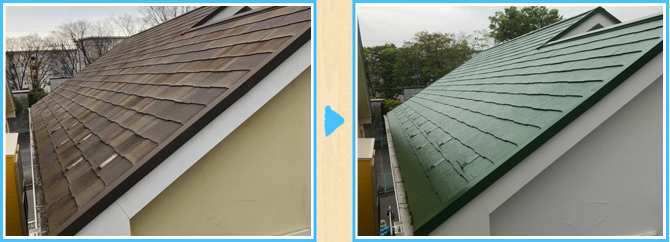施工前　外壁塗装：シルクウォール　屋根塗装：SKクールタイトF　施工地域：神奈川県茅ヶ崎市
