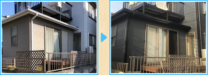 施工前　外壁塗装：セラMシリコンⅢ　屋根塗装：SKクールタイトS　施工地域：神奈川県茅ヶ崎市