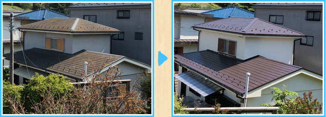 施工前　外壁塗装：水性プレミアムシリコン　屋根塗装：クールタイトSi　施工地域：神奈川県茅ヶ崎市堤